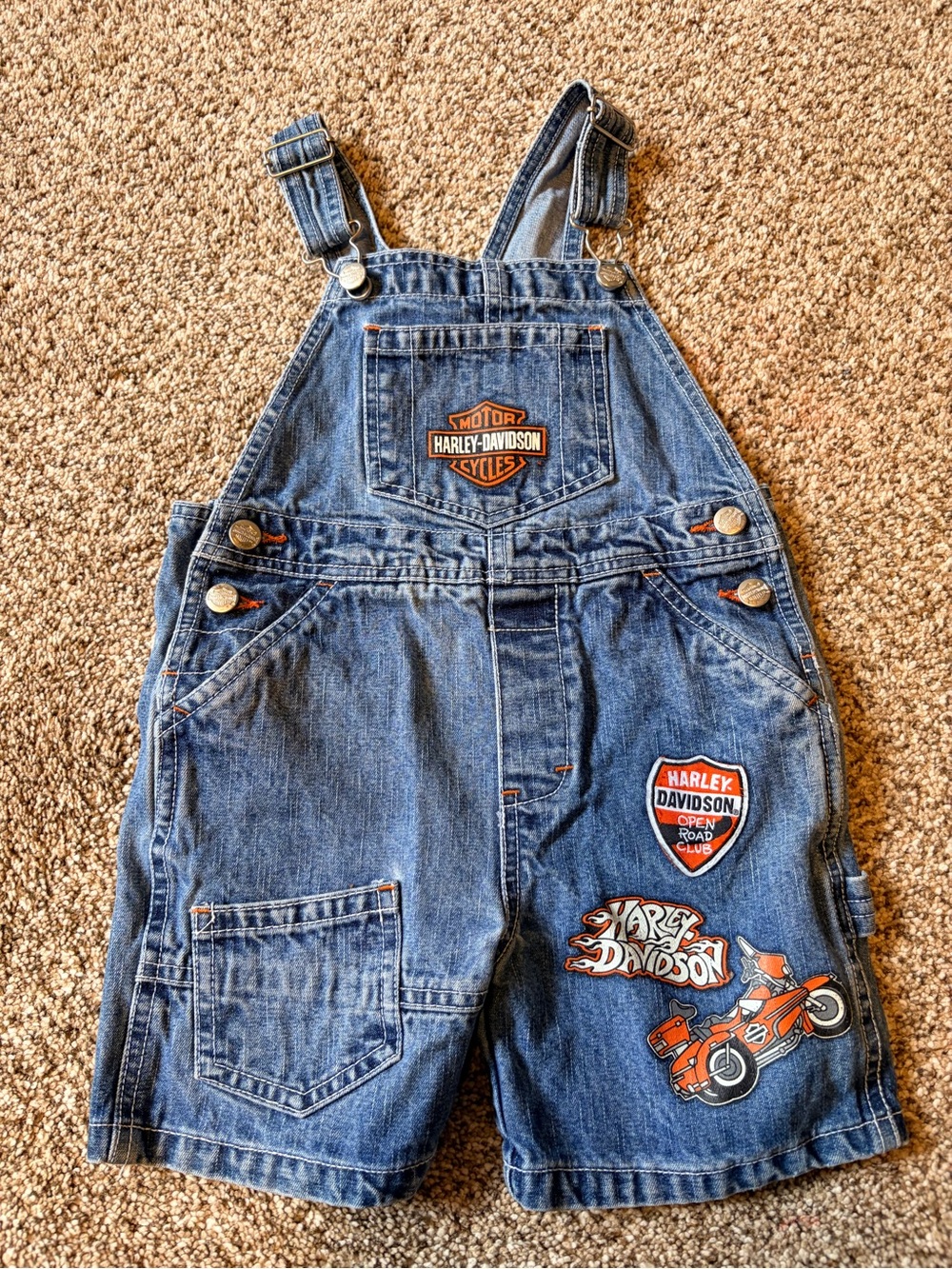 Y2K Harley-Davidson 2T Toddler overalls